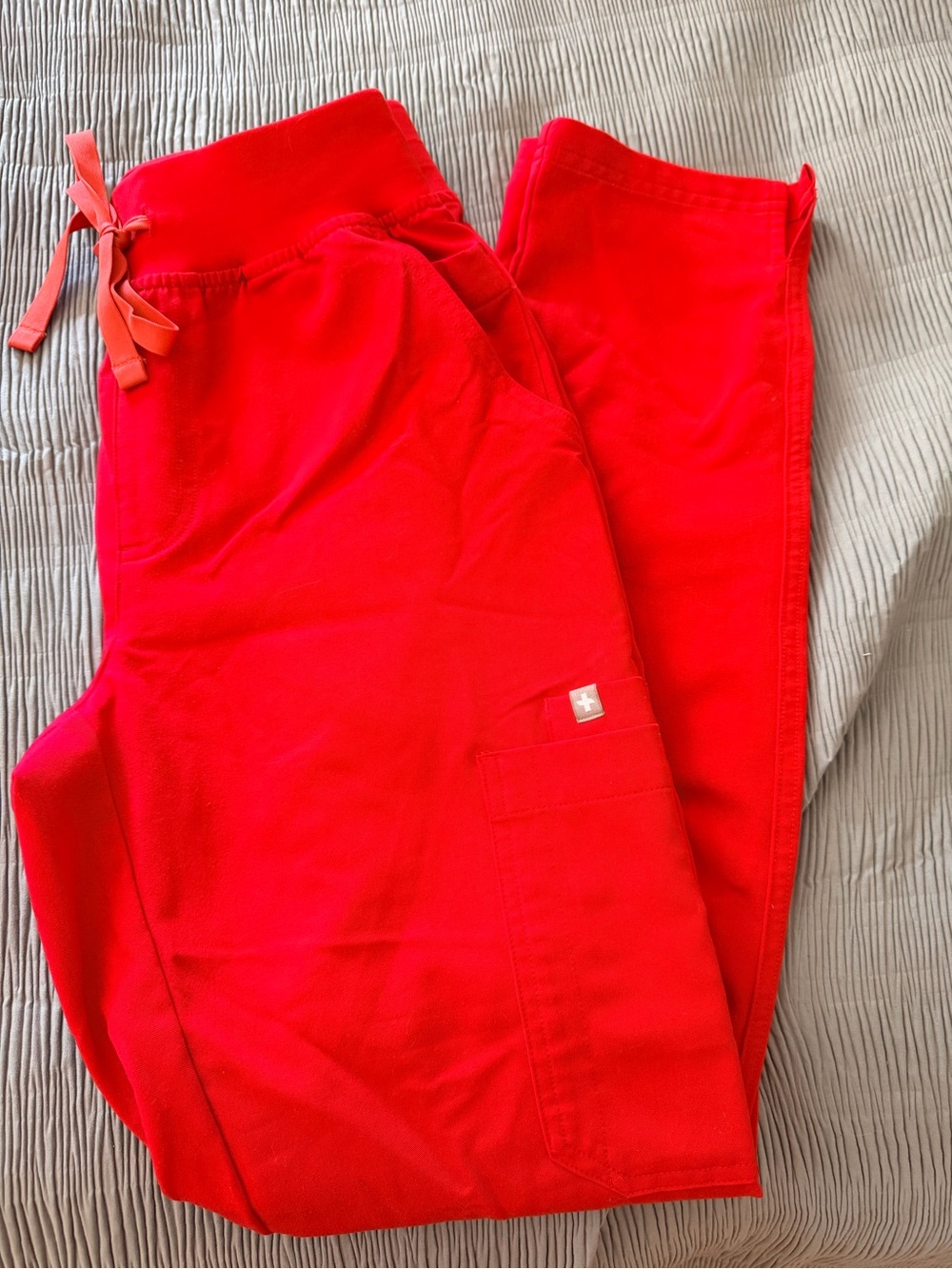 FIGS Bright Red Straight Leg Scrub Pants
